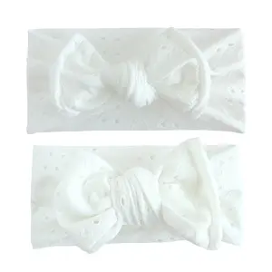 White Eyelet Baby Headband