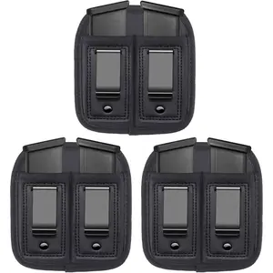 3-Pack Double Magazine Holster/Mag Pouch, IWB Concealed Carry Holster for  17 26 43 Sig 1911 S&W M&P 9mm .40 .45 Fits 7 10 15 Round Ammo Clips for