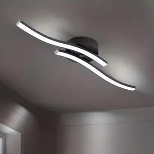 Modern LED Ceiling Light, Simple Modern Line Design, Hard Wired Indoor Bedroom Living Room Study Corridor Entryway Ceiling Lamp