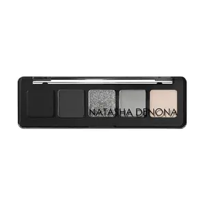 Natasha Denona Mini Xenon Eyeshadow Palette - Metallic, Smokey, Smooth, Cosmetic Makeup in Black Case