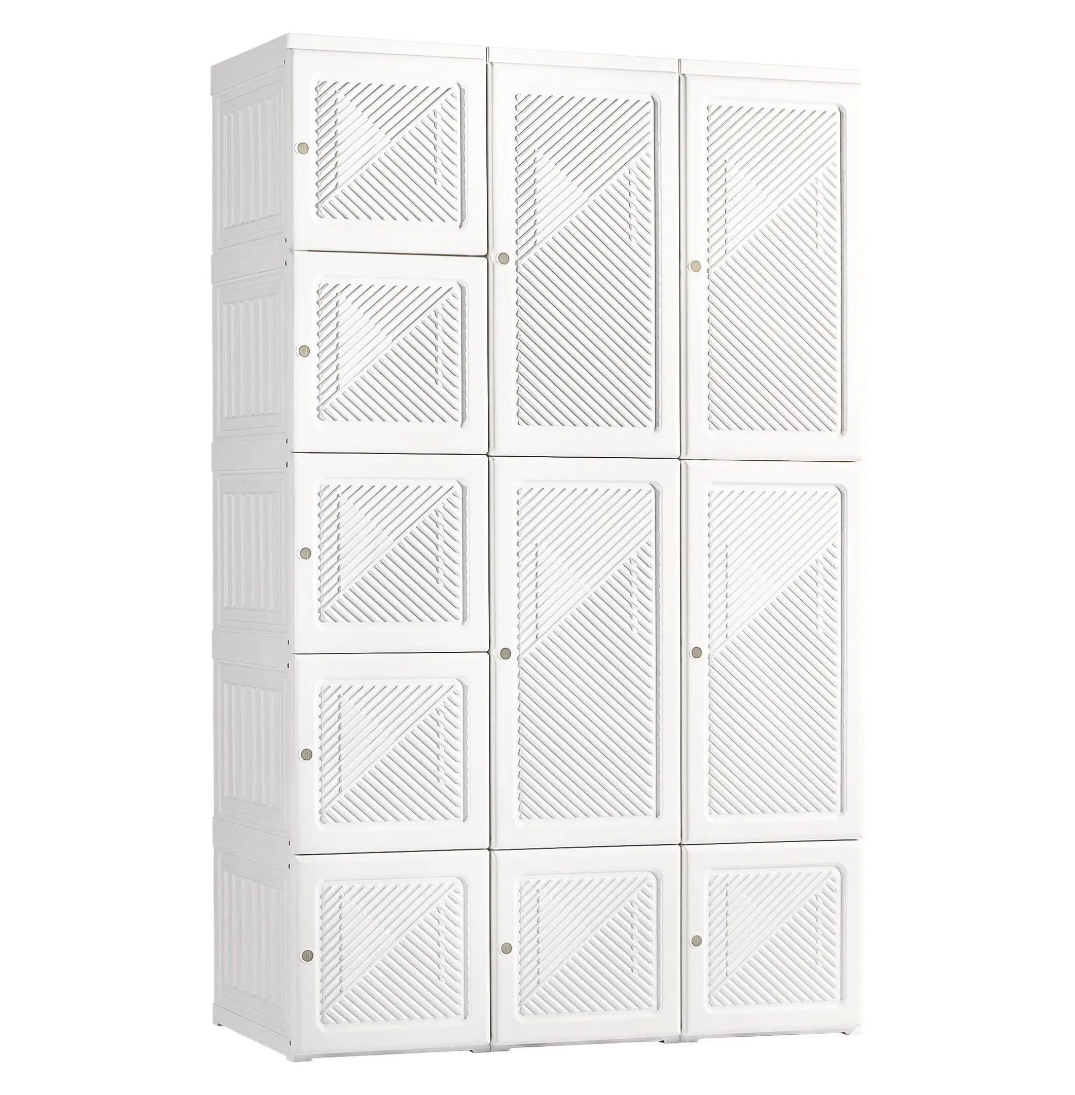 Modern Portable Closet Wardrobe - White Foldable Armoire with Hanging Rod, Cube Storage, Anti-Tip Base, Expandable Design, Minimal Setup, PP-Steel Construction