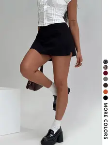 Women's Vintage Style Skirt, Aesthetic Fashion Casual Daily Wear, Natural Texture, Fitted Short Skirt, Perfect for Office and Graduation Season