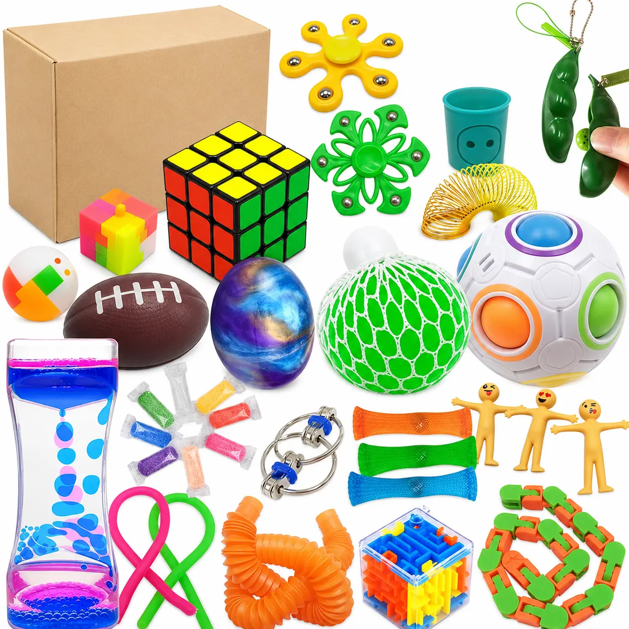 35 PCS Fidget Toys Set for Kids & Adults, Sensory Toys Pack for Autism, ADHD, ADD & OCD, Stress Relief and Anxiety Relief Toys, Classroom Prizes, Party Favors, Travel Toys with Motion Timer & Gift Box