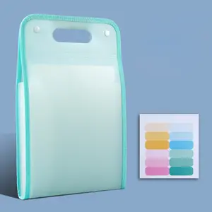 A4 Vertical Expanding Accordion File Folder with 13 Pockets, Portable Handle, Large Capacity Organizer Bag for A4 Letter Size Office Filing Supplies-green