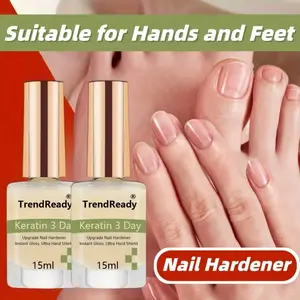 2 PCS Nail Hardener - Infused with Vitamin E & Keratin to Fortify Weak, Brittle Nails & Prevent Splitting, Nail Glue, Manicure Enhancements, DIY Gel Polish for Home Salon, Nail Art Supplies, Halloween, Nail Polish for Real Nails, Christmas Gifts 15ml