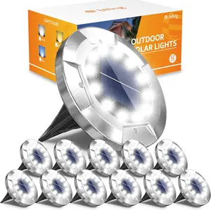 Biling,Solar Lights Outdoor, Bright Longevity Solar Ground Lights, Waterproof Flat Solar Pathway Lights Landscape Lighting for Garden Yard Walkway outdoor string