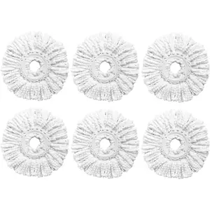 6 Pack Spin Mop Replacement Heads Compatible with Hurricane, Mopnado, Casabella and Other Standard Size Spin Mop, Easy to Clean and Durable Microfiber Spin Mop Refills, Mops  for Floor Cleaning