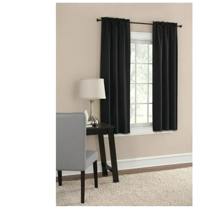 Blackout Curtain Panels Set of 2 - Black 30" W x 63" L