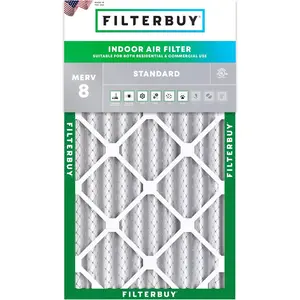 Filterbuy 16x25x4 Air Filter (1-Pack), Pleated MERV 8 Dust Defense HVAC AC Furnace Air Filters (Actual Size: 15.50 x 24.50 x 3.63 Inches)