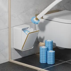 Wall Mounted Toilet Brush Set, 1 Count 360 Degree Rotatable Toilet Brush with Replacement Head, Bathroom Spin Brush, Bathroom Brush Cleaner, Bathroom Cleaning Tool for Deep Cleaning & Bathroom Maintenance