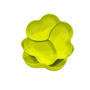 Flower Shaped Divided Salad Bowl, 22-Cup Capacity 5.6L Dinnerware Serving Bowl, Blue Kitchen Tableware