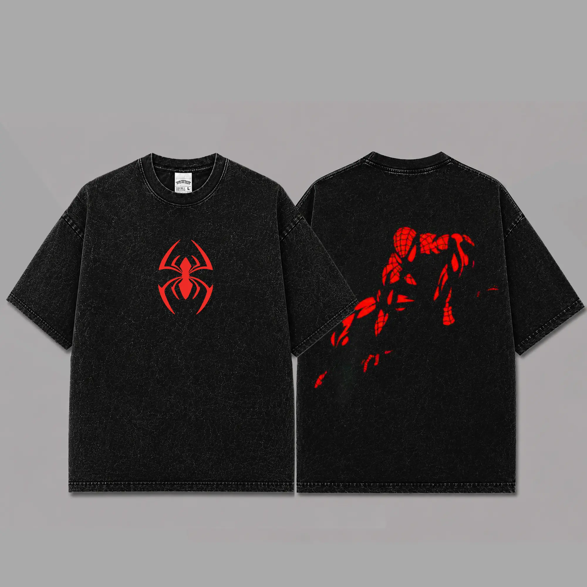 Ver 7 Spidey Inspired Oversized Black Graphic T-Shirt, Vintage Movie Actor Fan Tee, The Peter Shirt, Y2K Comic Style Streetwear Top, Black Cotton Unisex Tee, Retro Superhero Inspired Shirt, Gift for Movie Fans