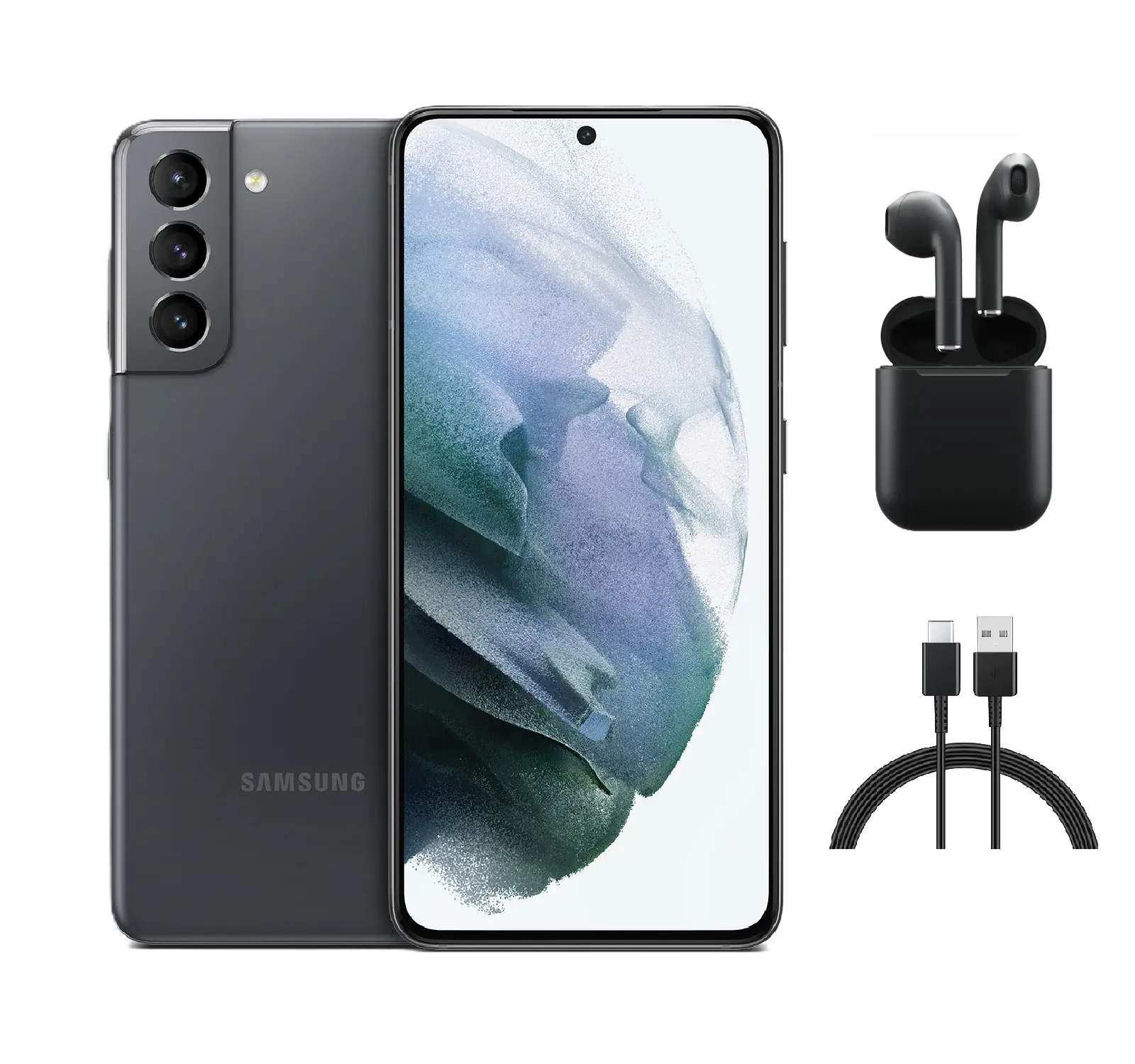 Refurbished Samsung Galaxy S21 5G G991U (Fully Unlocked)-Good Condition with Wireless Earbuds & 1 Year Warranty