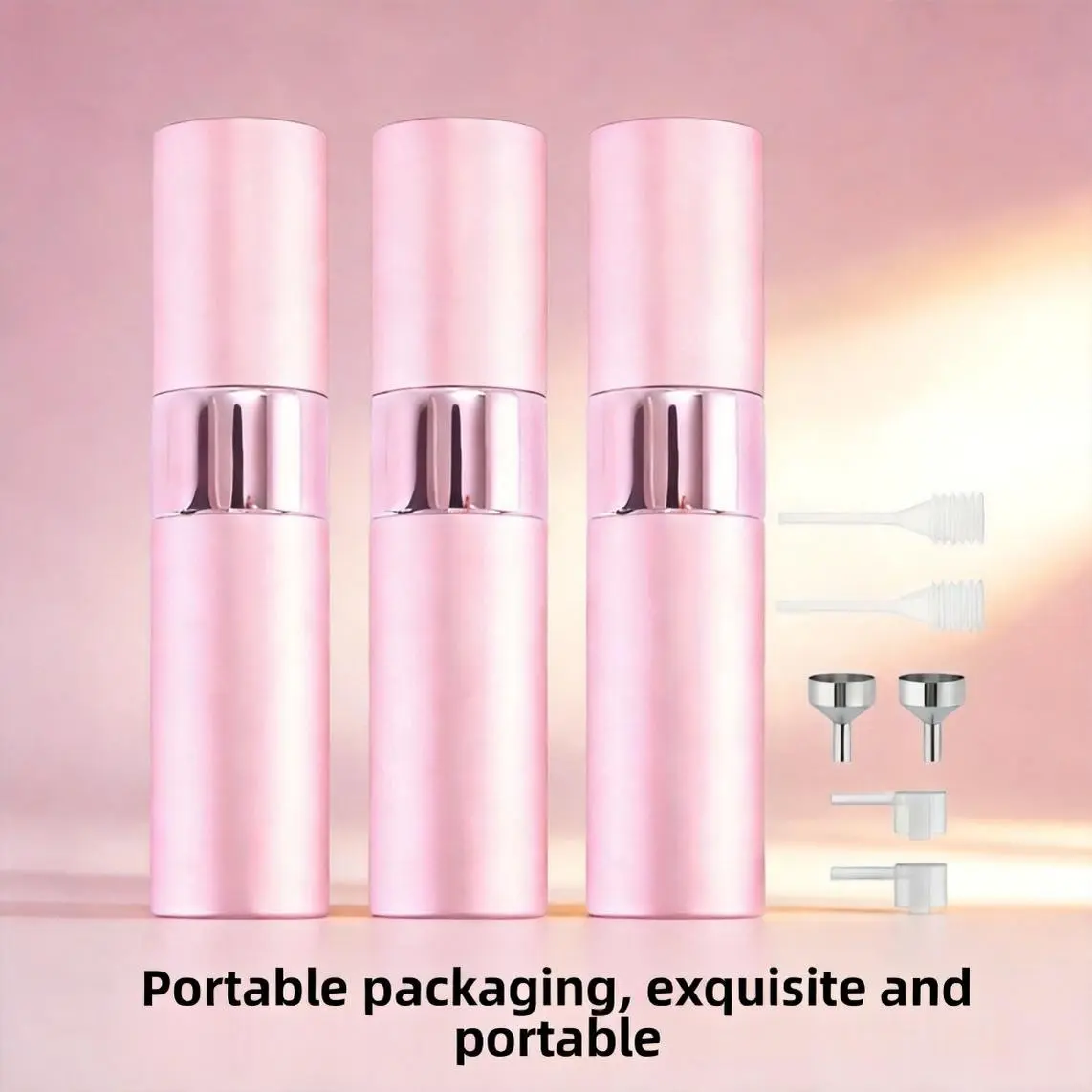 8ml Adjustable Rotating Perfume Atomizer - Portable Aluminum Refillable Spray Canister Storage Bottle, Mini Perfume Storage Jar, Home Organizer Tool That Maintains Freshness for Travel, Mini Perfume Storage Bottles & Jars