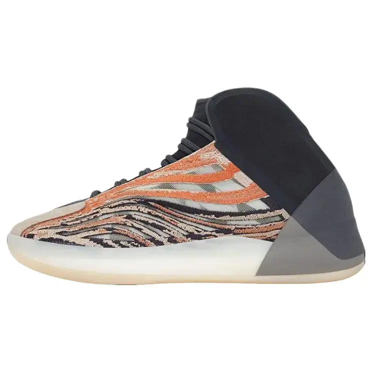 Adidas Men's Yeezy Quantum 'Flash Orange' Knit Athletic Sneakers - Bold Finish, Cushioning, Dynamic Mix, Responsive Cushioning, Outdoor Sports Footwear