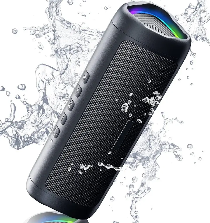 Portable Bluetooth Speaker with HD Sound & Deep Bass | Wireless Mini Travel Speaker for Outdoors, Shower & Home | Waterproof Rechargeable Cordless Music Player