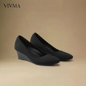 VIVAIA Almond-Toe Wedge Heels, Comfortable Platform Pumps, Breathable Knit Wedges（Tamia Wedge Pro） summerwins