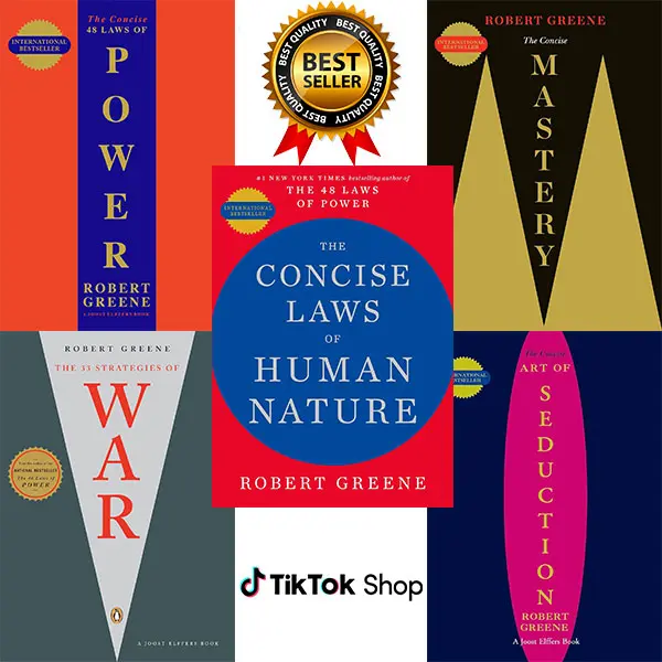 Robert Greene 5 Book Set (The Concise Laws of Human Nature, 48 Laws Of Power, Art of Seduction, The Concise Mastery & 33 Strategies of War) Paperback Books