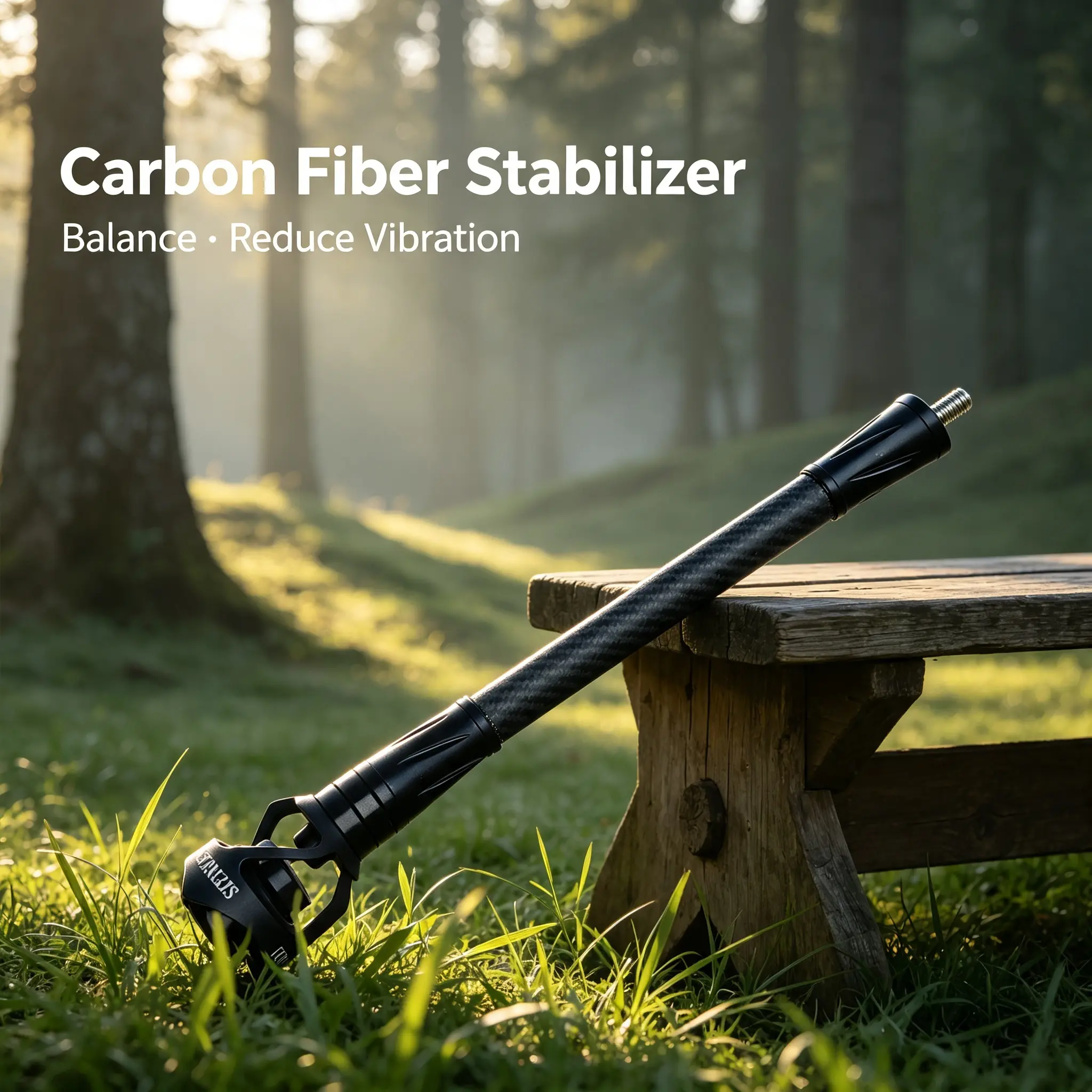 Carbon Fiber Bow Stabilizer , Archery Stabilizer with Vibration Reduction for Hunting & Target Practice Accessories