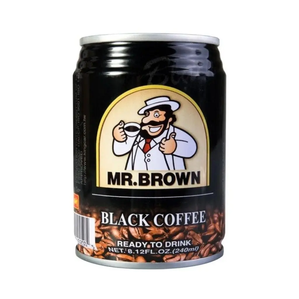 Mr. Brown Sugar-Free Bold and Aromatic Liquid Black Coffee, Pre-Portioned Coffee & Espresso Beverage for Afternoon Boost - 240ml