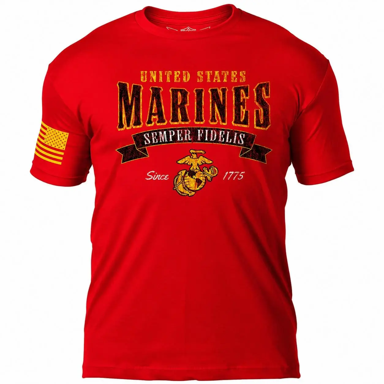 USMC Semper Fidelis T-Shirt, Red United States Marines Graphic Tee, Eagle Globe Anchor Military Shirt, Marine Corps Gift for Men