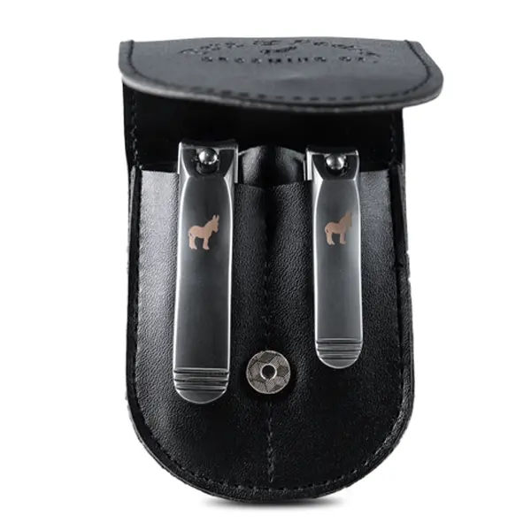 Fingernail & Toenail Clippers Set - Pair Of Fingernail & Toenail Clippers For Precision Cutting | Stainless Steel Blades, Ergonomic Handles & Built-In Nail File | Travel-Friendly Grooming Tools With Leather Case | Smooth, Clean Cuts Every Time