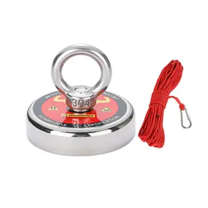 Super strong Heavy Duty neodymium magnet fishing kit, 121 lb pull magnetic fishing tool, 42mm diameter magnet, suitable for river fishing and magnetic fishing.