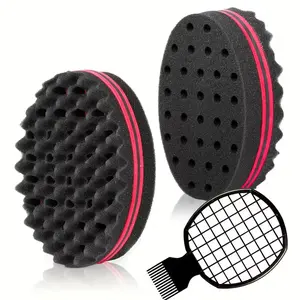 1/2/3/4/5pcs Curl Defining Hair Styling Kit with Twist Curl Sponge, Detangling Glove Brush, Afro Pick Comb, Curl Defining Grid Brush & Satin Bonnet – Natural Curly Hair Styling Tools Set for Twist Curls, Afro Hair, Coil Definition, Volume Shaping & Daily