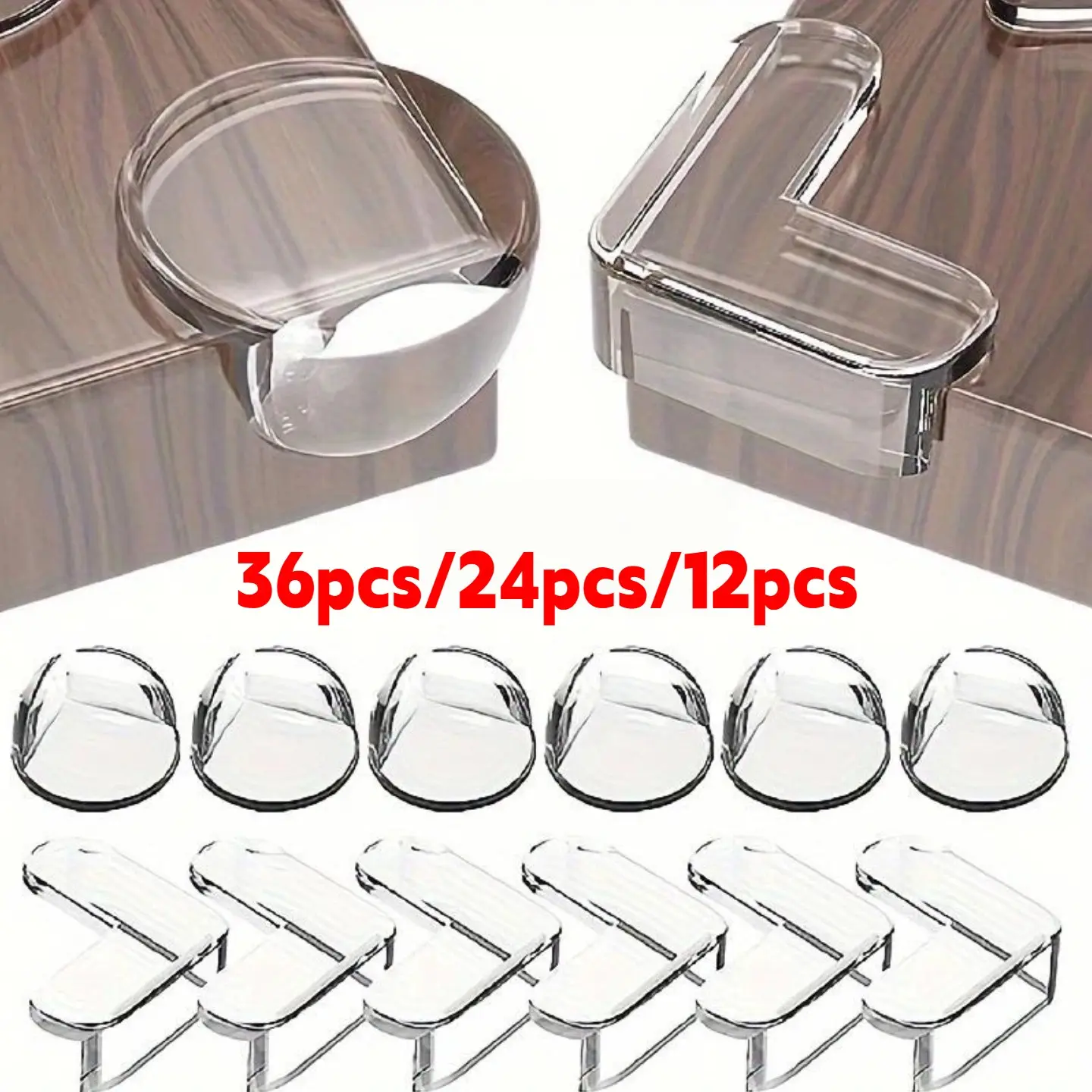 36pcs/24pcs/12pcs Clear Durable Silicone Corner Protector, Anti-collision Corner Protector, Edge Safety Insurance, Protection, Door Hardware for Home Office