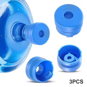 3 & 5 Gallon Water Jug Caps - Silicone Reusable Non-Spill Replacement for 55mm Bottles, 3-Pack, Drinkware Accessories for Home, Office, Dormitory