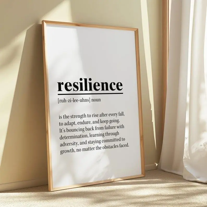 Unframed Resilience Definition Digital Print - Durable Artistic Gym Motivational Poster with Quotes, Modern Minimalist Design Home Decor Products, Thoughtful Decoration Gift, Tube-Shipped