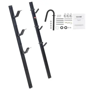 【Spotlight Day】VEVOR Trimmer Rack, 3 Place Weeder Trimmer Rack, Locking Trim Holder Landscape Trailer Rack Carrier Mount on Open Pickup/Trailer Enclosed Trailers, Pair