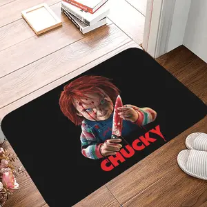 Chucky Funny Horror Characters House Doormat Halloween Welcome Mat Spooky Season Front Door Kitchen Bathroom Rug