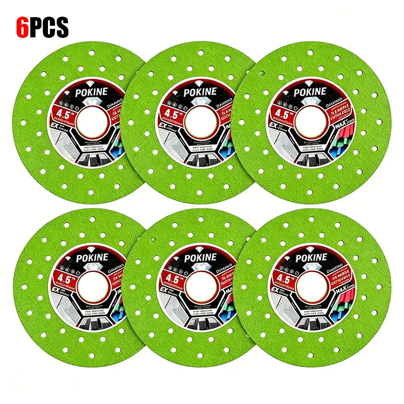 POKINE 1/3/6PCS 4.5 Inch Diamond Glass Cutting Disc for Angle Grinder – Ultra Thin Saw Blade for Marble Granite Porcelain Tile Glass Cutting & Grinding, Smooth Fast No-Chip Cutter Blade,Angle Grinder Tools summervibes outdoorfun