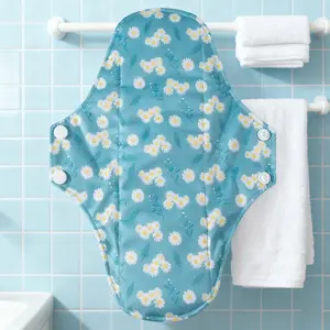 5pcs Washable Menstrual Pads Set, Reusable Cotton Sanitary Napkins, Breathable Absorbent Non-Sticky, Suitable for Women During Period