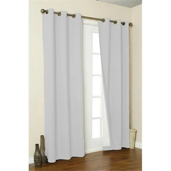 212 MAIN Solid Cotton Grommet Top Window Curtain Panel Pairs, 95-in Thermal Insulated Room Darkening Curtains for Baby's Nursery, White, Window Curtains