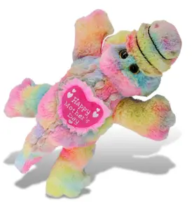 DOLLIBU 12" Embroidered Rainbow Alligator Stuffed Plush Toy - Super-Soft Polyester, Mother's Day Heart Gift