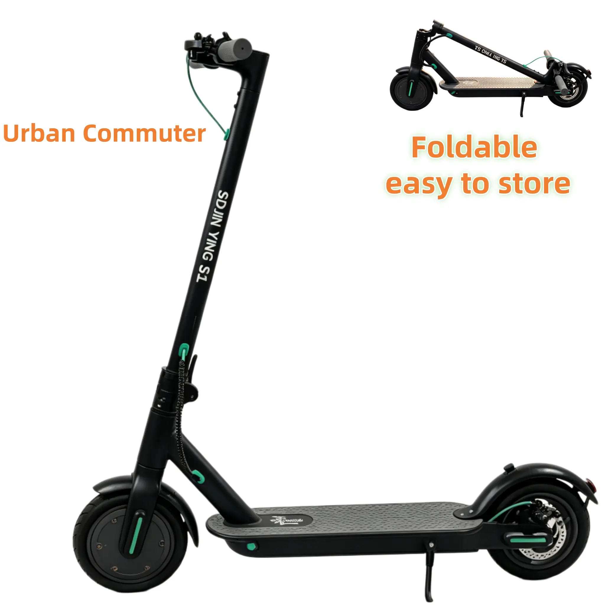 Foldable Electric Scooter for Daily Commute, 350W Motor, Long Range Battery, 8.5" Solid Tires, Portable Design