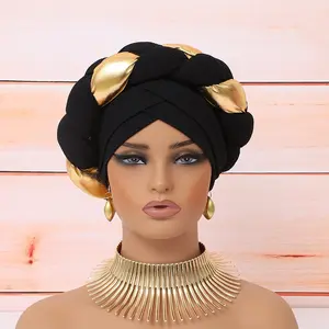 "TikTok's 2025 Spring Sensation! 🌟   Gold-Woven Twist Headscarf |   Color-Block Elegance for Date Nights & Brunch 🌸   Perfect Gift for Mother's Day & Birthdays 🎁 "