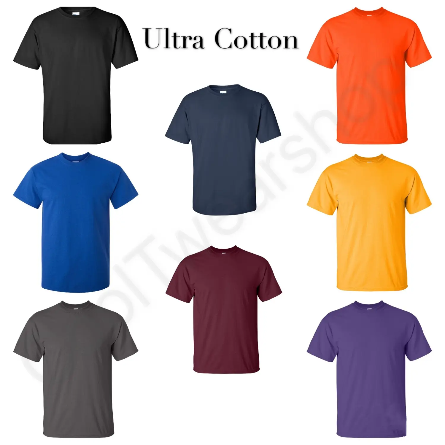 NEW Gildan Men's Ultra Cotton Plain Crew Neck Short Sleeves T-Shirt 2000 Tshirt Menswear