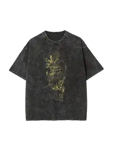 Gold Mask Killer Dorohedoro Inspired Tee - Dark Anime Top,  Vintage Anime Gothic  Streetwear Washed Shirt, Perfect Gift,Cool Shirts,Graphic Washed Oversized Tees for Men & Women,Summer Round Neck Short Sleeve ,Sports Shirt,Workout T-shirt