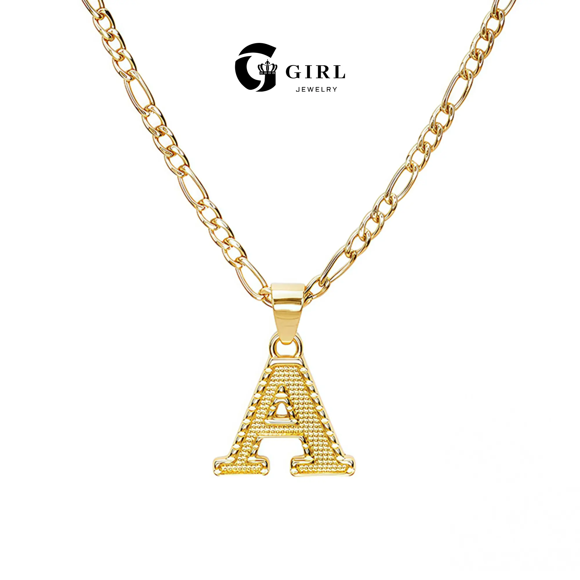 GGIRL Initial Necklace for Women Men Girls Boys, 18K Gold Plated Gothic  26 Letters Pendant Necklace Cuban Link Chain Fashion Jewelry Gift for Holiday Haul Christmas Birthdays Anniversaries,summeroutfits,vacationoutfits,beachoutfits