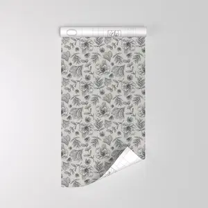Self-Adhesive Removable Wallpaper, Vintage Bamboo Floral Wall Stickers, Easy Peel & Stick, Durable Vinyl Material, 45x100cm/45x300cm