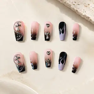 Flaming Press-on Nails, Beauty & Personal Care Nail Art Decoration Accessories
