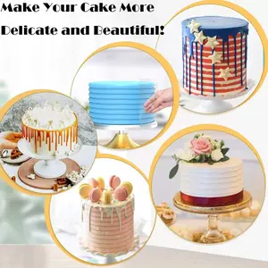 6-Pack Cake Scrapers & Smoothers, Acrylic Double-Edge Patterned Cake Decorating Scraper Combs for Mousse, Buttercream, and Dessert Decoration