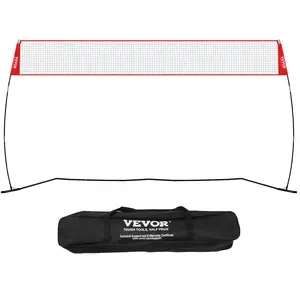 VEVOR Freestanding Volleyball Training Net for Indoor or Outdoor Use, TikTokShopBlackFriday, Adjustable Height Portable Net System with Carrying Bag, Professional Volleyball Practice Trainer for Hitting or Serving Drills