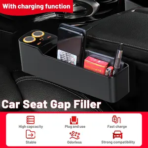 Car Seat Gap Filler Organizer, 75W Charging, Storage Box, 2 Pack (Large)