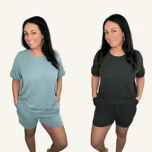Two-Piece Ribbed Lounge Set Two-Piece Ribbed Lounge Set