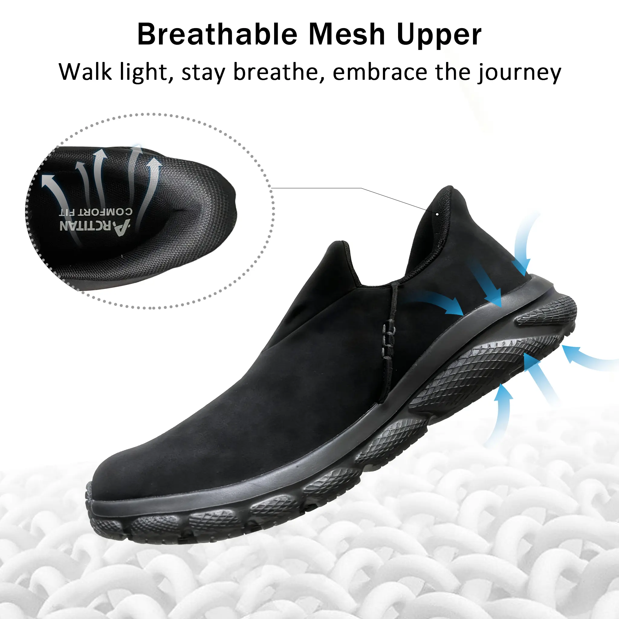 Unisex Slip-On Chef Shoes, Waterproof Round Toe Work Clogs, Lightweight & Slip-Resistant Safety Footwear for Catering, Waterproof Work Shoes