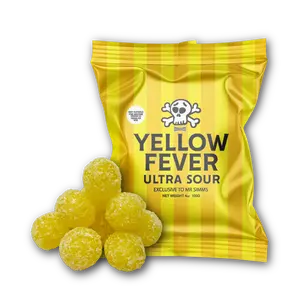 Mr. Simms Yellow Fever Ultra Sours Candies, Sweet Sugar-Infused Snack